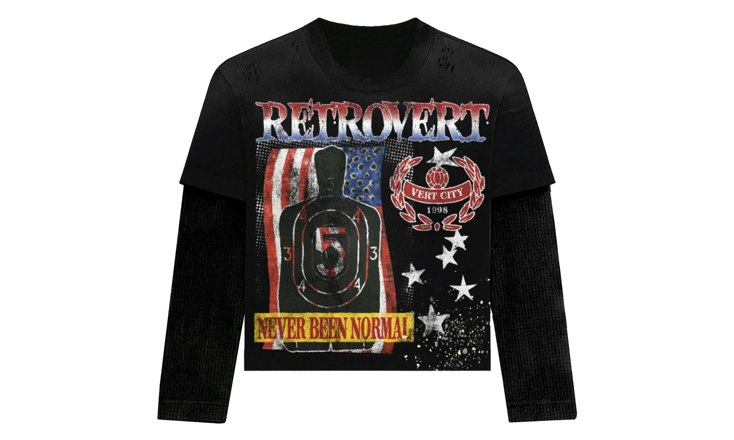 USA Longsleeve Thermal Shirt "Black" RET017