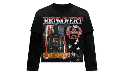 USA Longsleeve Thermal Shirt "Black" RET017