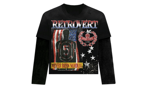 USA Longsleeve Thermal Shirt "Black" RET017