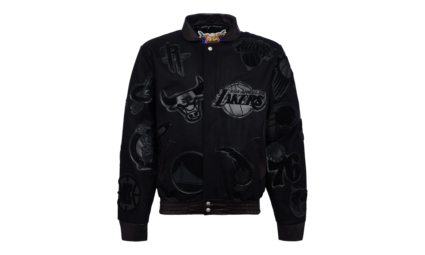 Vegan Leather Jacket "VNFL Collage" NFL 201 BLK
