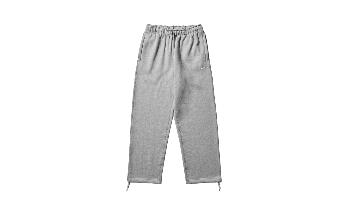 Solo Swoosh Fleece Open Hem Trousers "Dark Grey Heather / Light Smoke Grey / White" HV1090 063