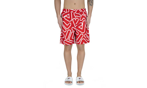 YASH Outline All Over Print Swim Short "Red / White" LM015913 640