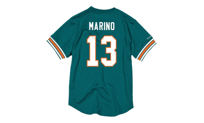 NFL Name & Number Mesh Crew Neck Shirt "Miami Dolphins - Teal" NNMPMG18061 MDOTEAL94DMA