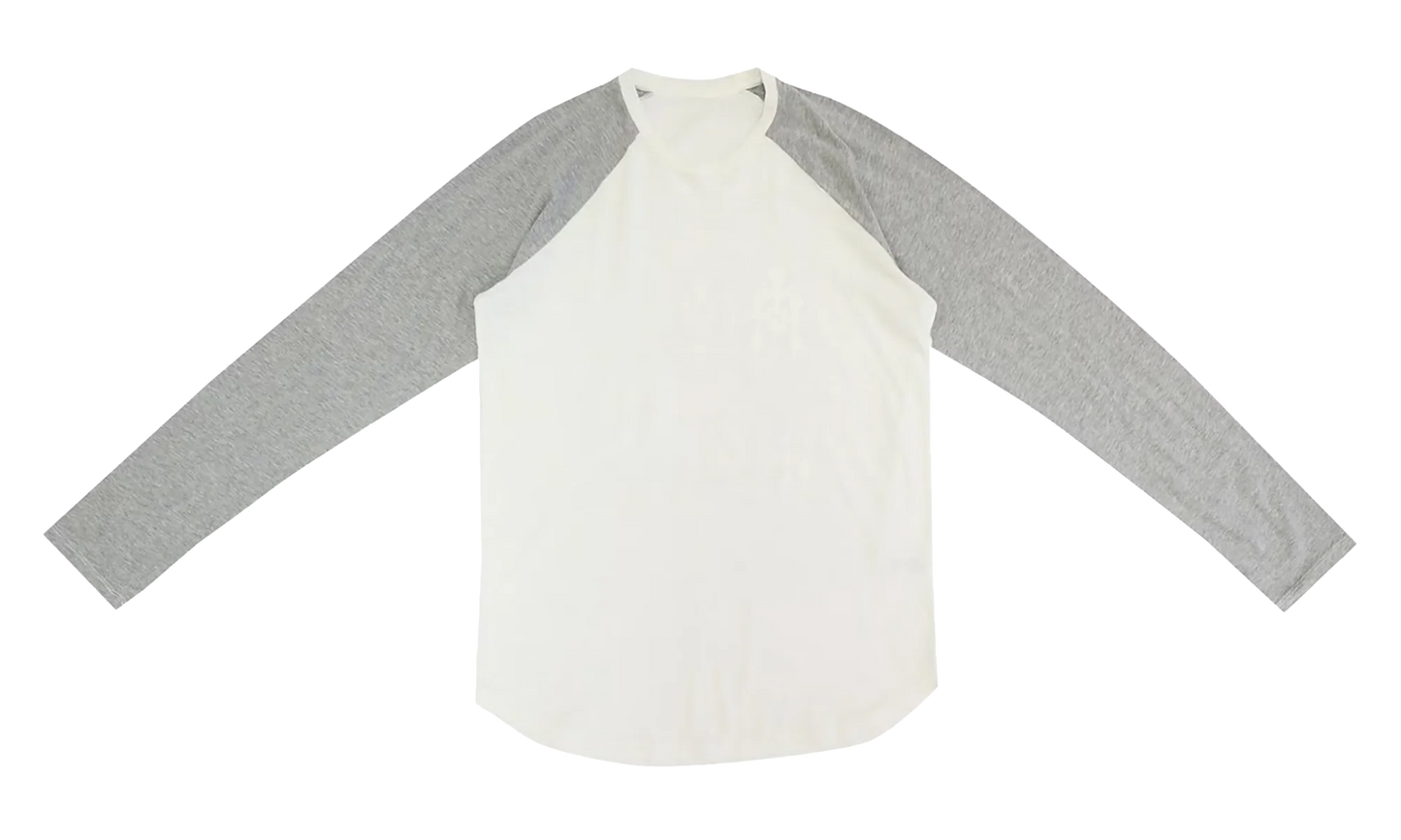 Cemetery Cross Straight Longsleeve T-Shirt "Grey / White" CHRM1187