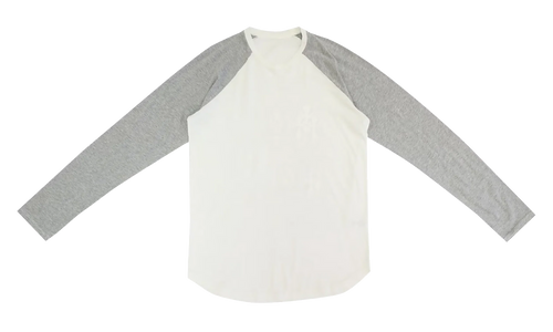 Cemetery Cross Straight Longsleeve T-Shirt "Grey / White" CHRM1187