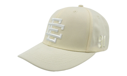 6 PANEL STRUCTURED SNAPBACK "Cream/White" EE440
