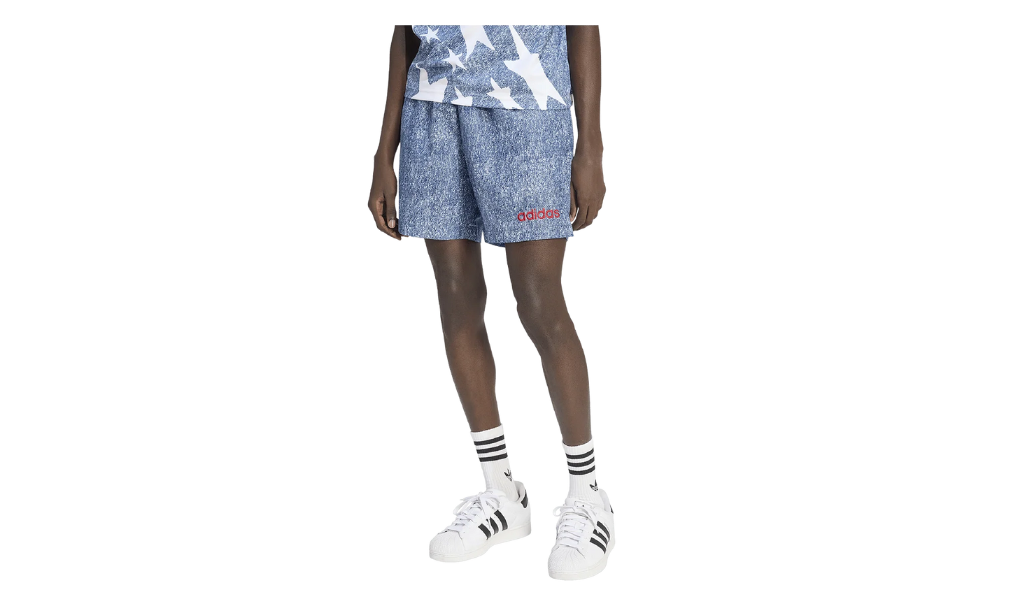 Denim Graphic Nylon Short "USA" KB2804