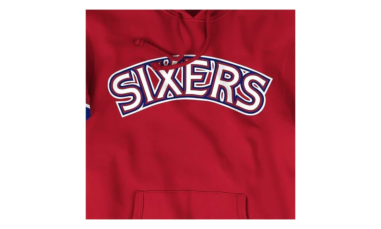NBA French Terry Short Sleeve Hoodie "Philadelphia 76ers - Scarlet" FPHDMG18037 P76SCAR1