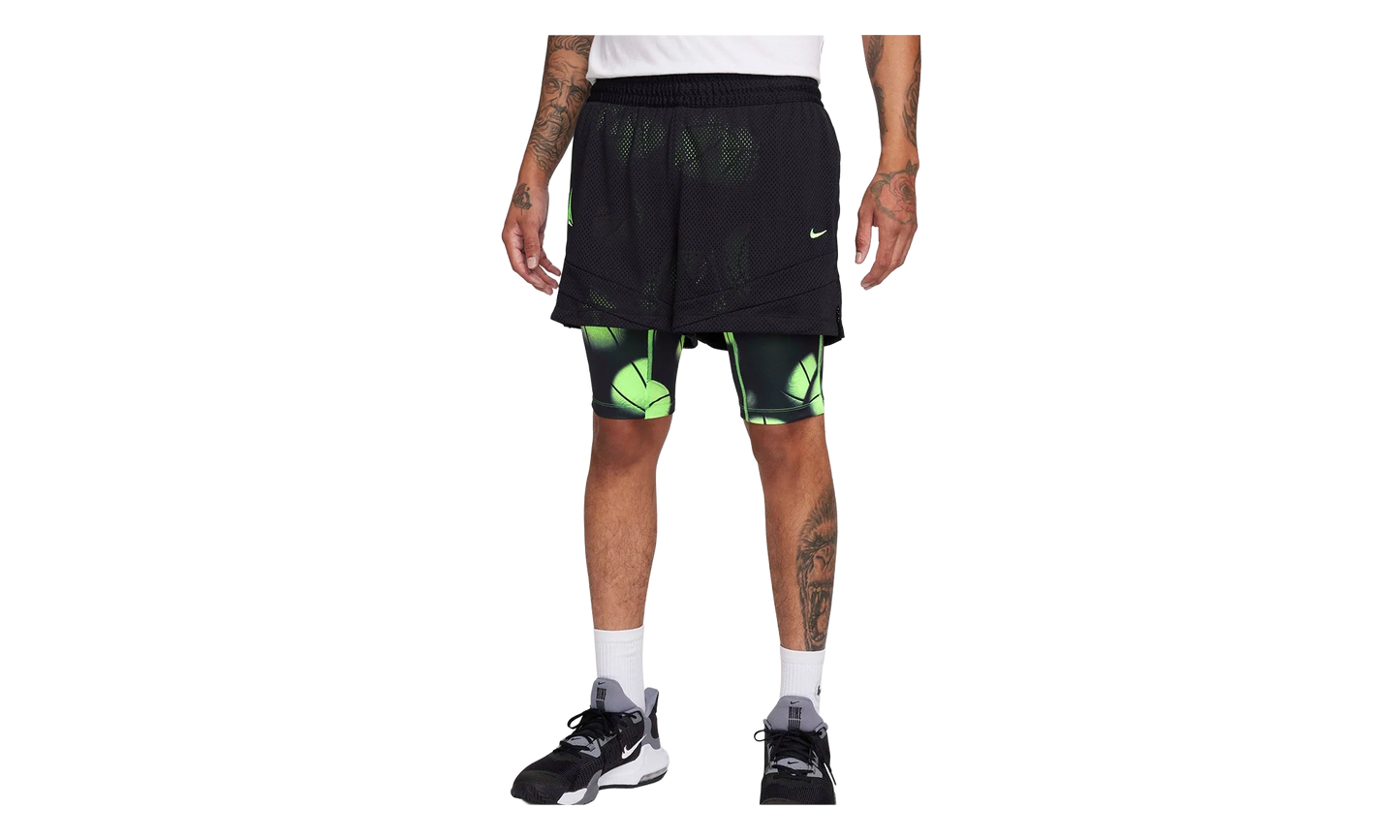 Signature Ja Morant Dri-Fit 2-In-1 4" Basketball Shorts "Black / Lime Blast" FQ1022 010
