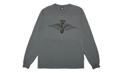 Skull Wings Pigment Dyed Long-Sleeve "Navy" STUS368