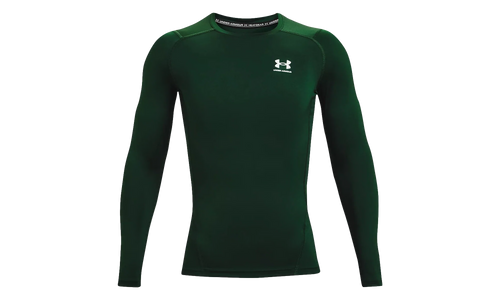 HeatGear Compression Long Sleeve "Forest Green / White" 1361524 301