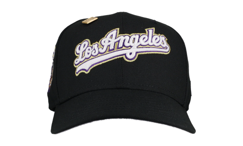 59FIFTY Los Angeles Dodgers "GLOWtani" Fitted Hat "Black / Gold / Purple" 123451301145