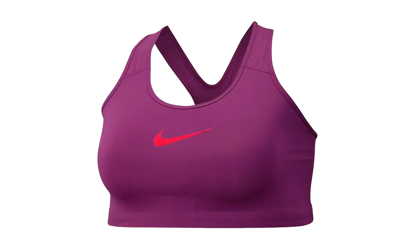 Swoosh Medium‑Support Non‑Padded Sports Bra WMNS "White Black (Plus Size)" BQ0973 564