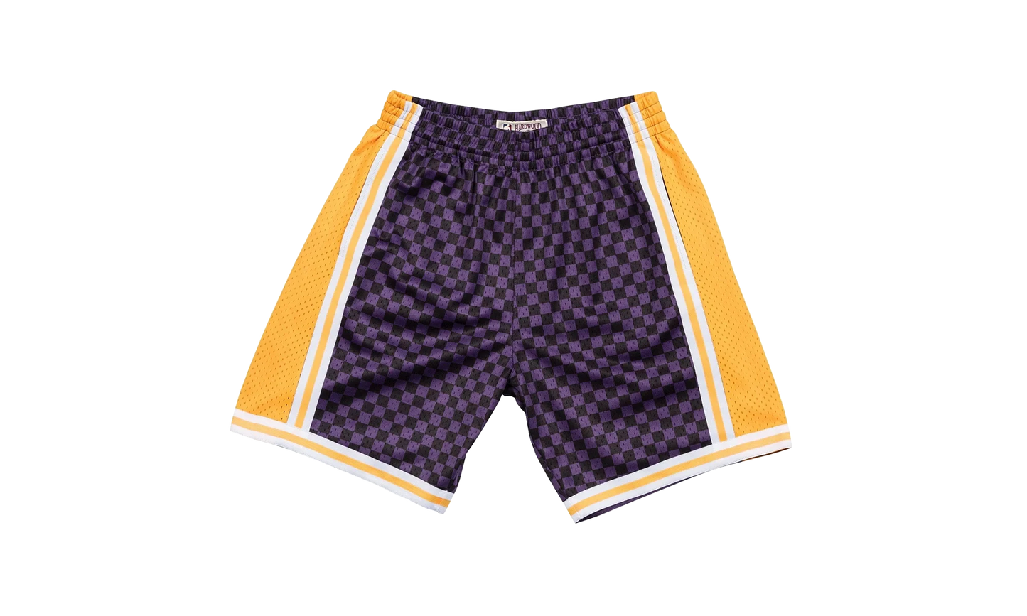 NBA Checked Swingman Shorts "Los Angeles Lakers - Purple" BA3A4I LAL L N0B