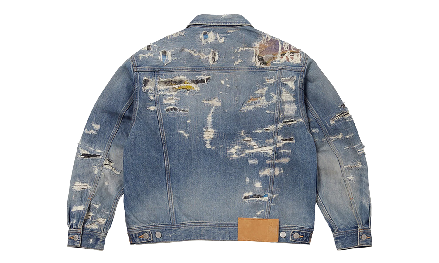 MM6 Maison Margiela Distressed Selvedge Denim Trucker Jacket "SS26 - Blue" SU27184