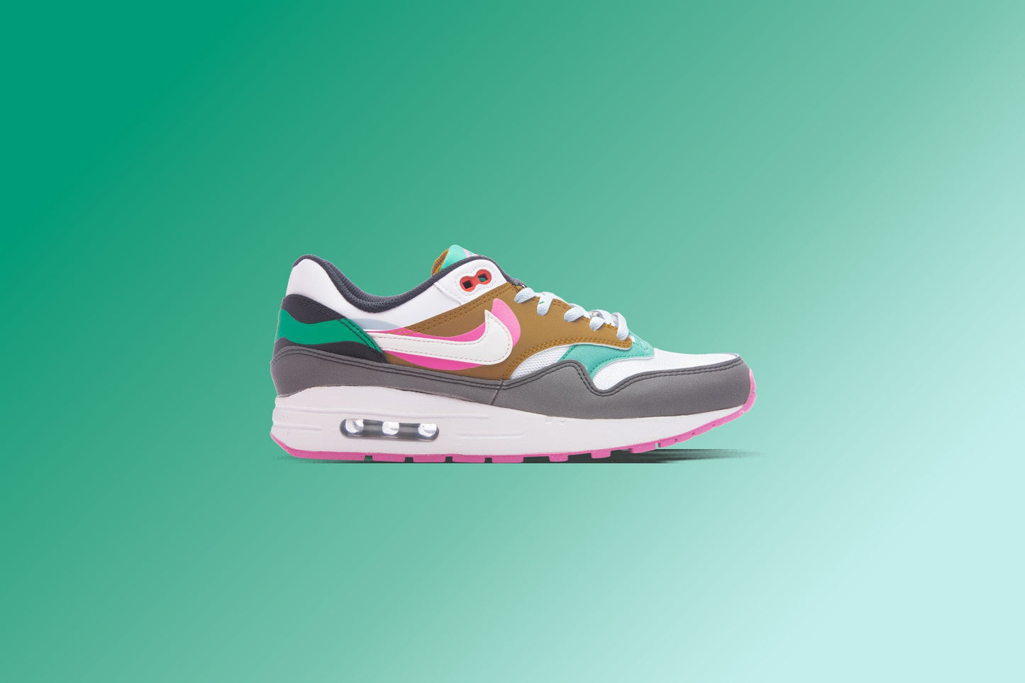 Air Max 1 SE (GS) - Black/White/Playful Pink/Stadium Green