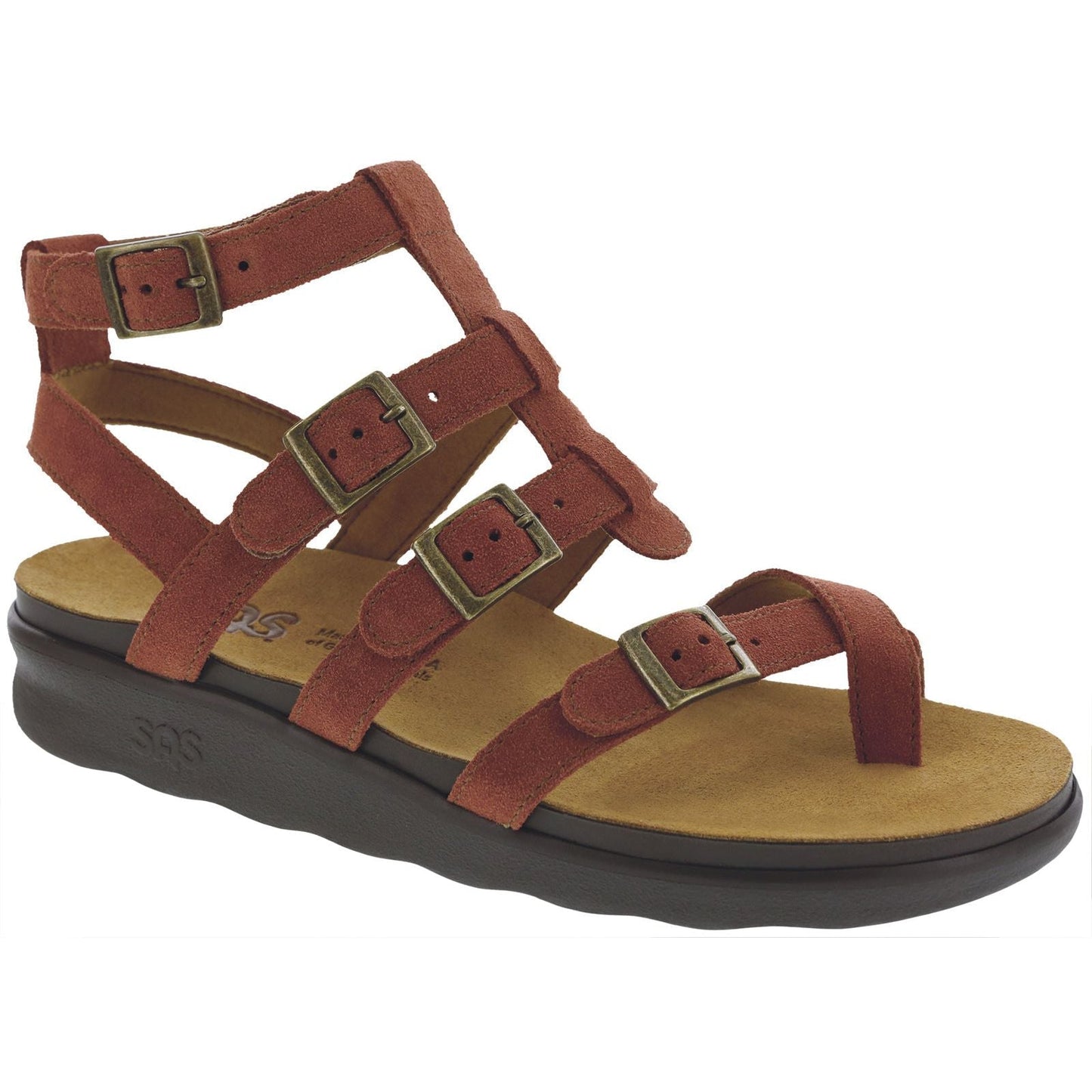 Womens Aria Sandal in Rust