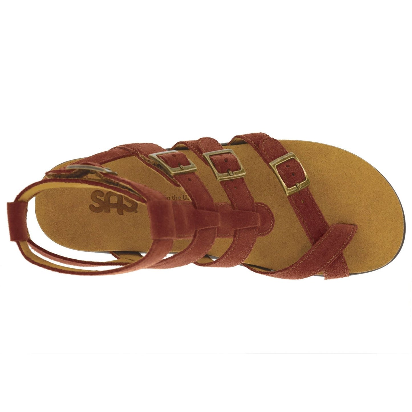 Womens Aria Sandal in Rust