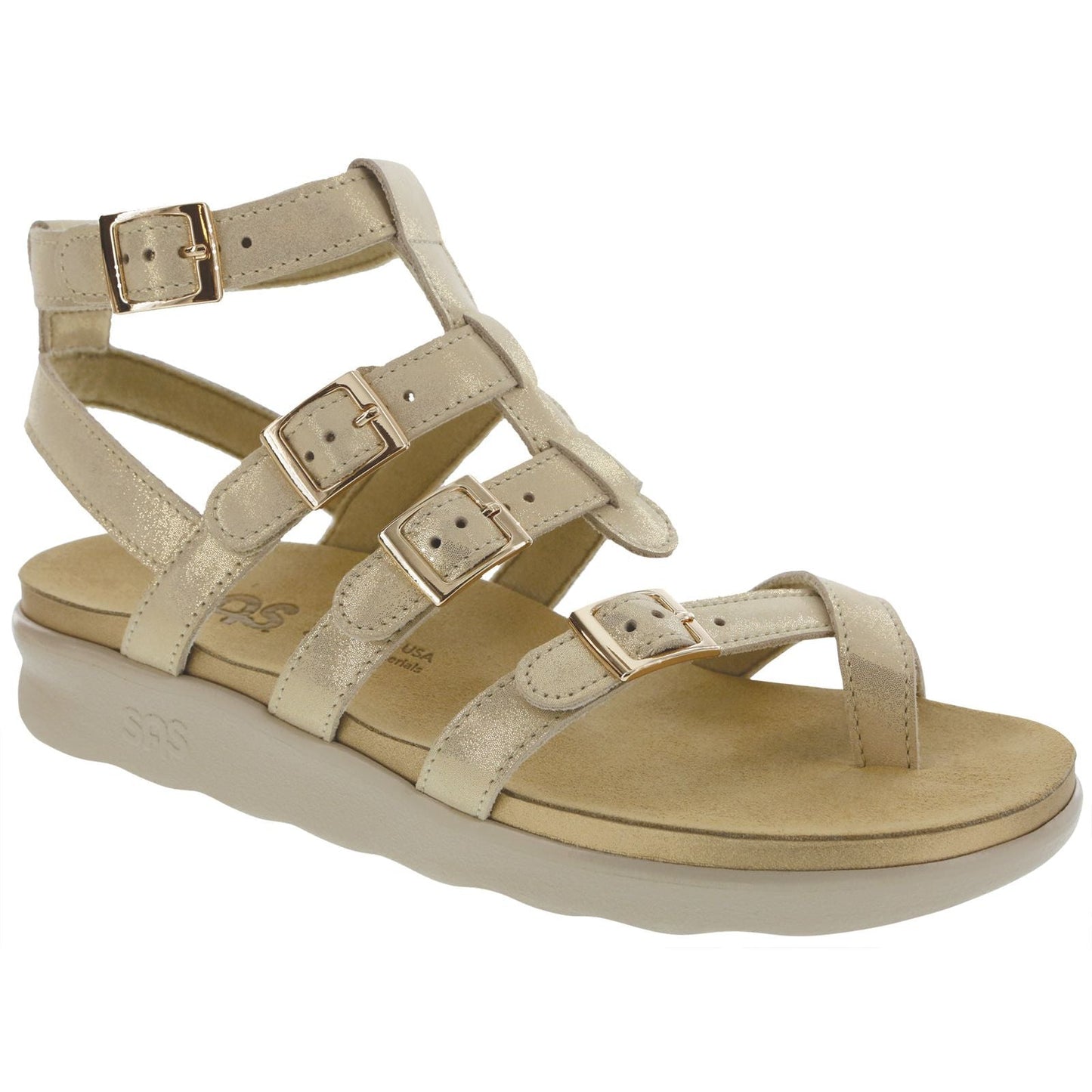 Womens Aria Sandal in Soft Gold