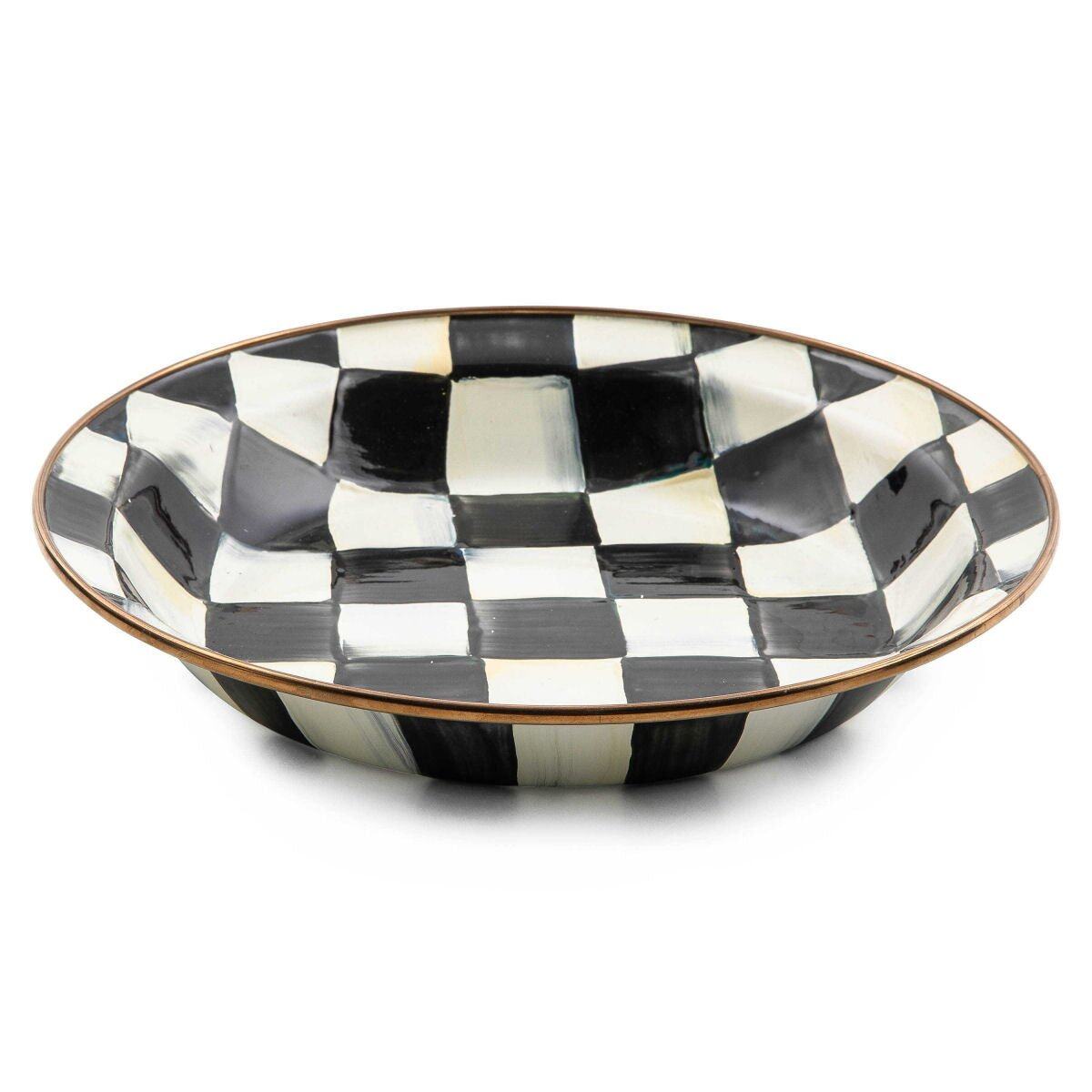 Courtly Check Enamel Pie Plate