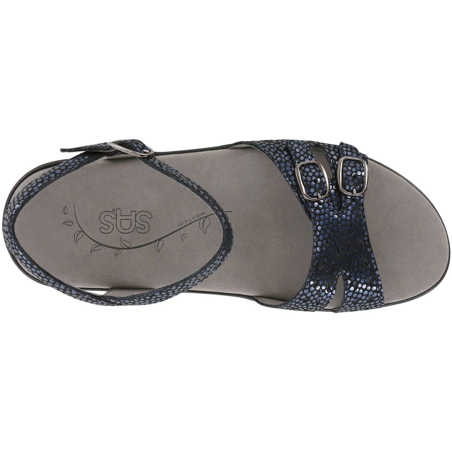 Women's Duo Quarter Strap Sandal in Navy Perla