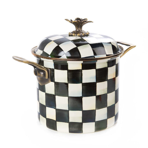Mackenzie-Childs Courtly Check Enamel 7 Qt. Stockpot