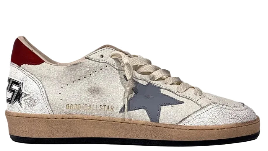 Golden Goose Ball Star Nappa White Silver Blue Red