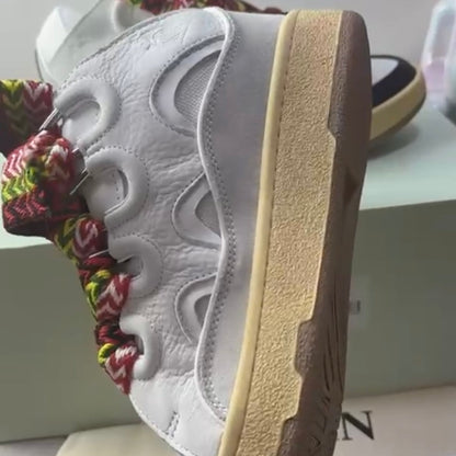 Leather Curb White Grey Black