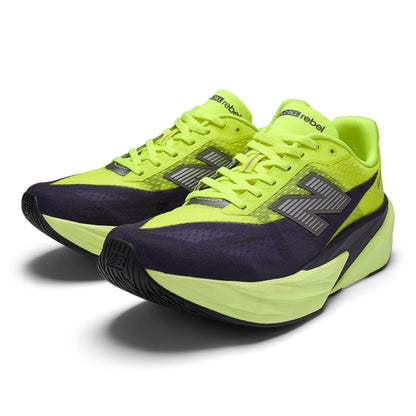 Men's FuelCell Rebel v5 in Alkaline Green with Boysenberry and Dark Silver Metallic