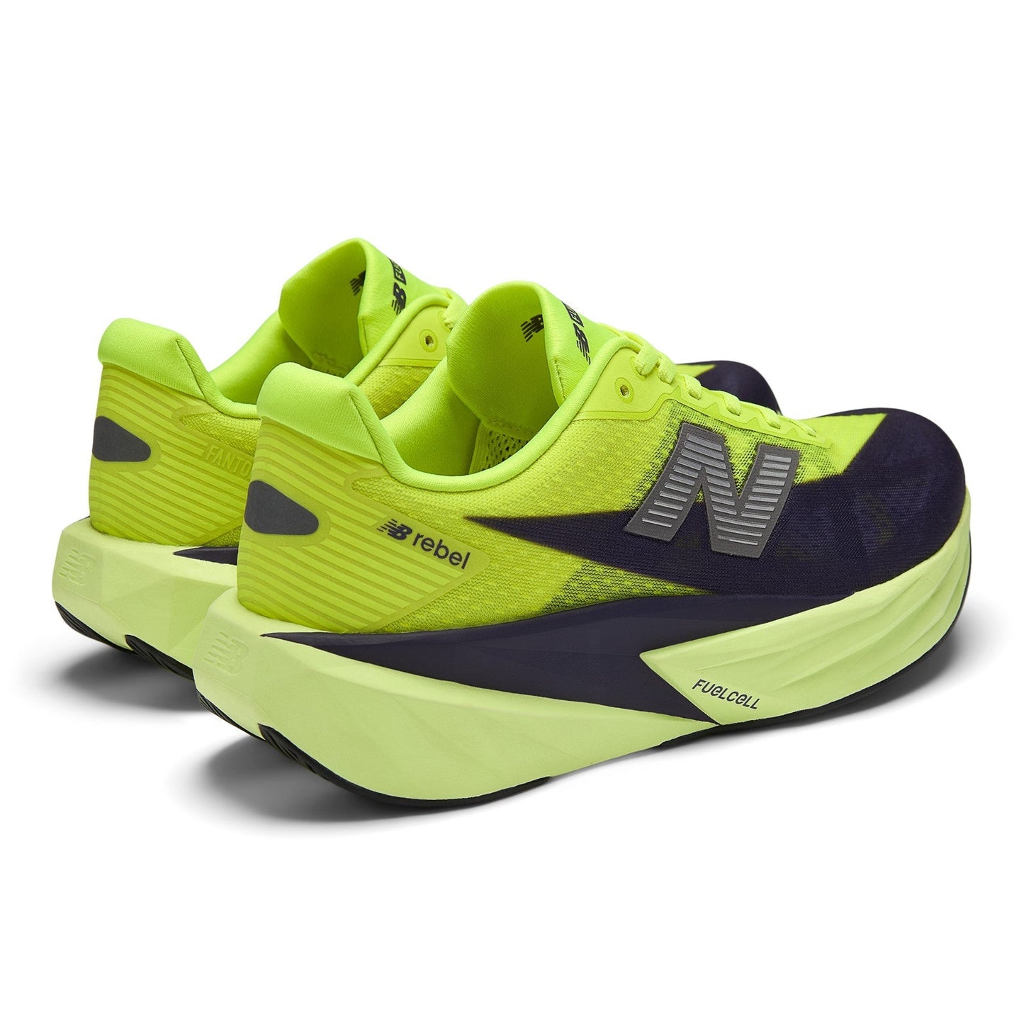 Men's FuelCell Rebel v5 in Alkaline Green with Boysenberry and Dark Silver Metallic