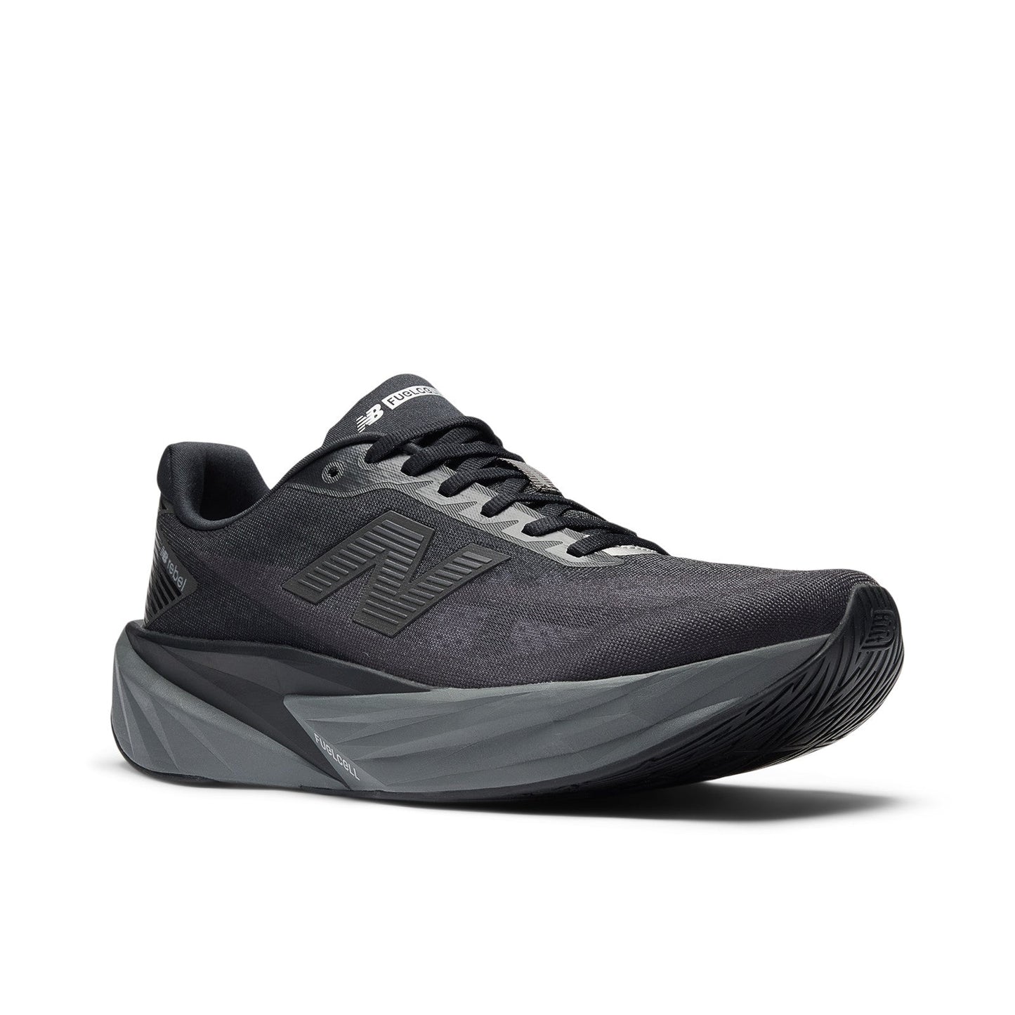 Men's FuelCell Rebel v5 in Black with Castlerock and Silver Metallic