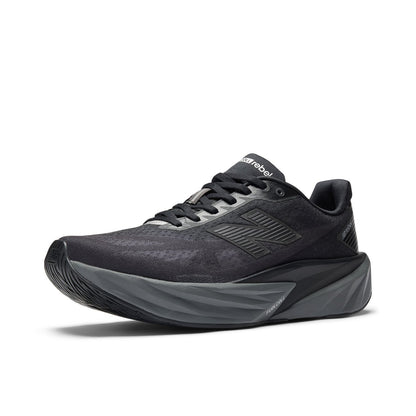 Men's FuelCell Rebel v5 in Black with Castlerock and Silver Metallic