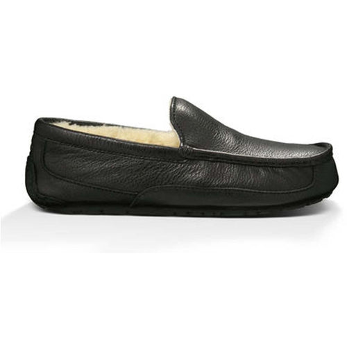 Men's Ascot Leather Slipper in Black