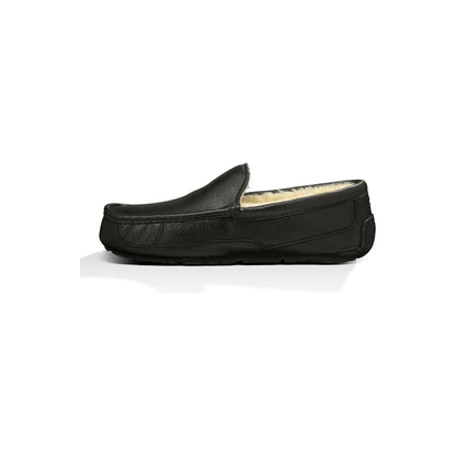 Men's Ascot Leather Slipper in Black