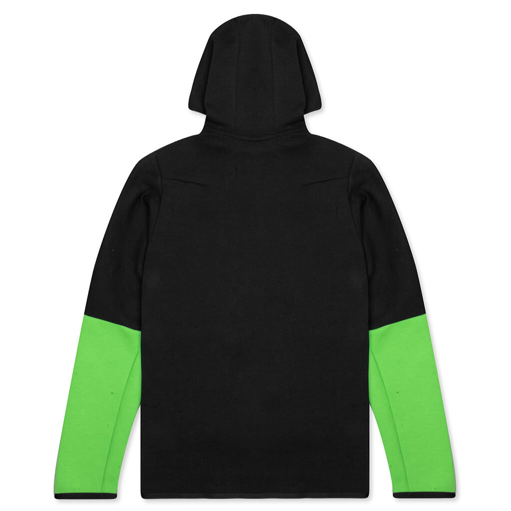 Sportswear Tech Fleece Full Zip Up Hoodie - Black/Mean Green