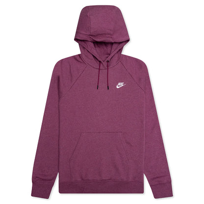 Sportswear Women’s Essential Fleece Pullover Hoodie - Sangria/White