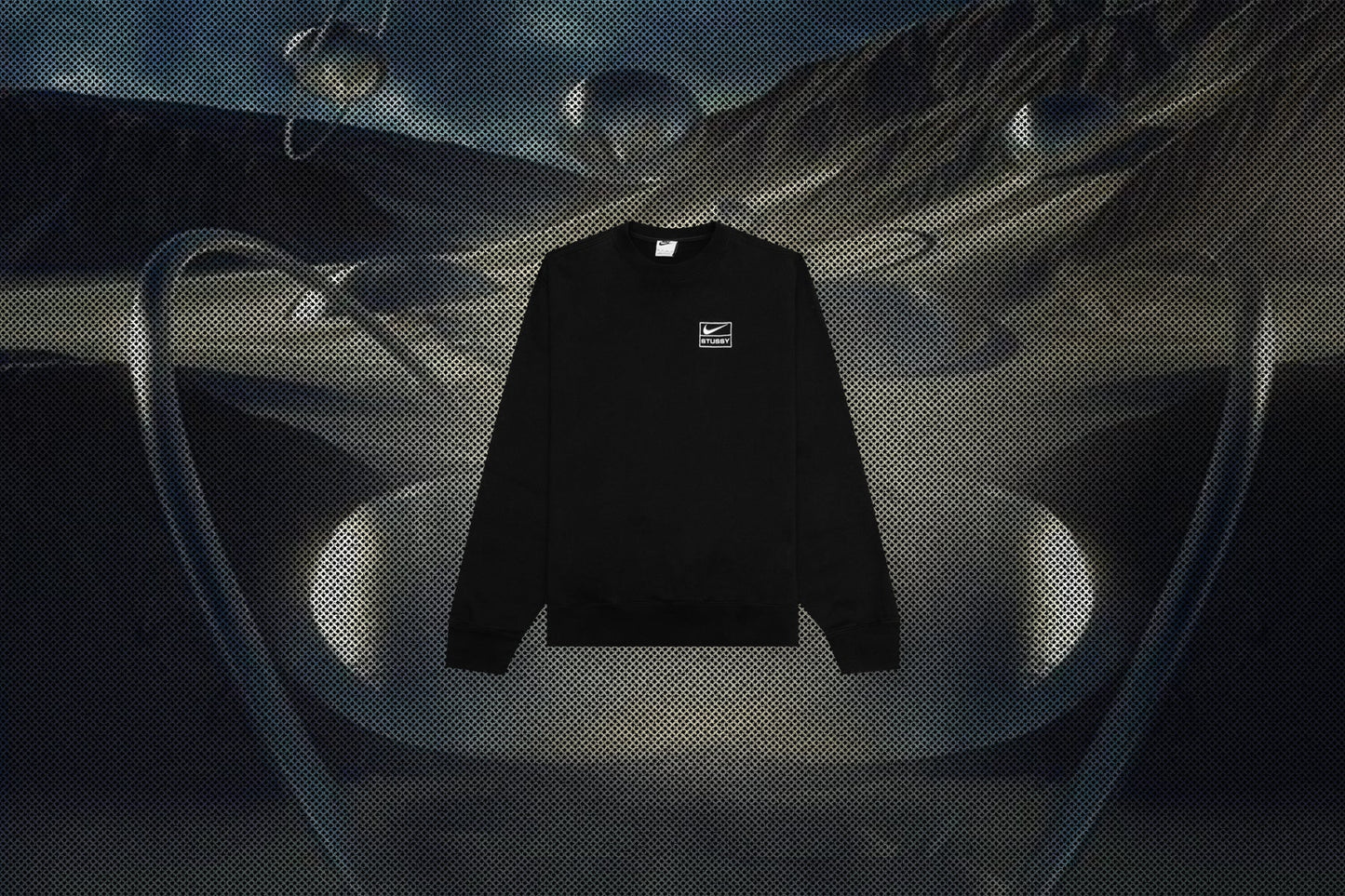 Washed Fleece Crew Neck - Black/Black/Sail