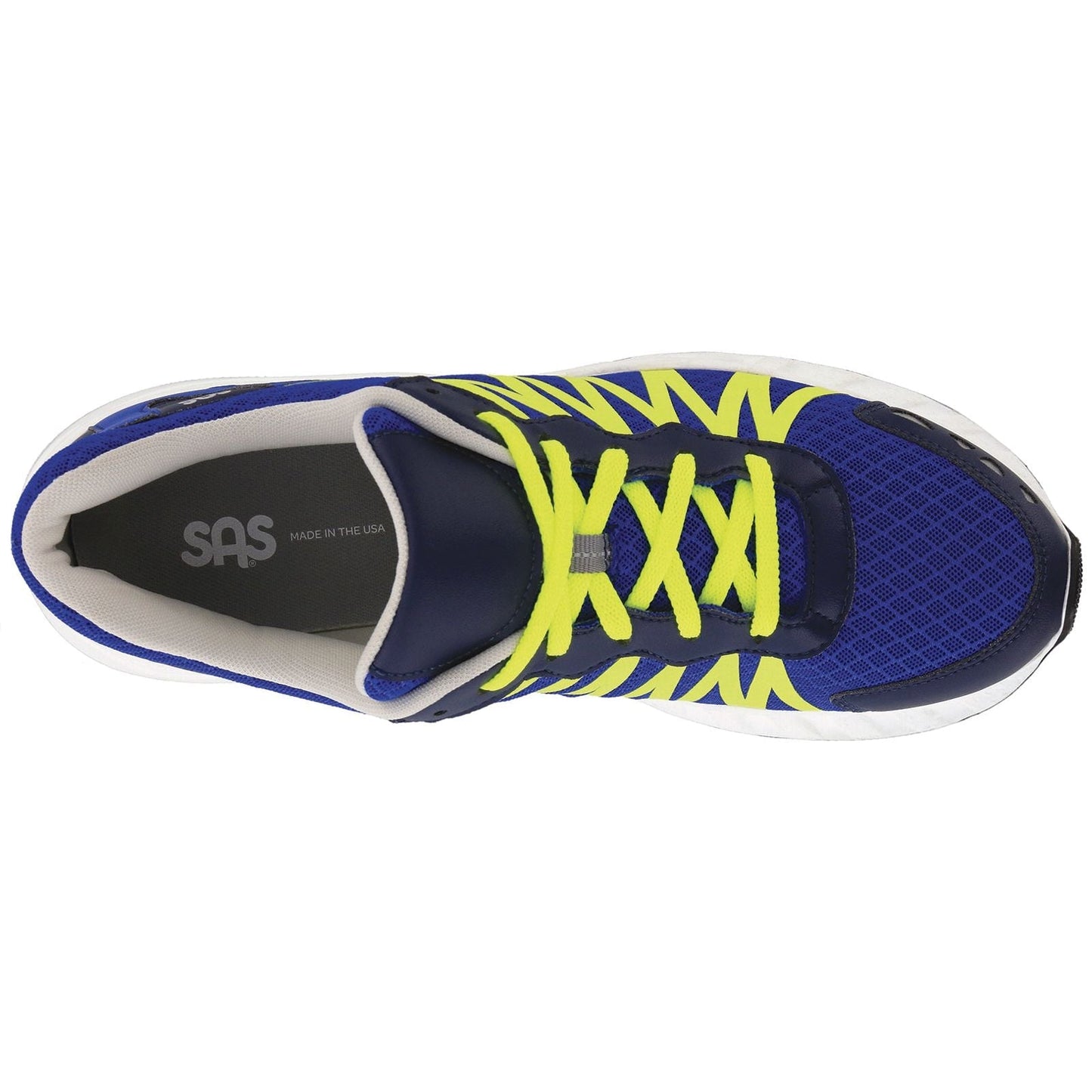 Men's Pursuit Lace Up Sneaker in Blue / Neon Yellow
