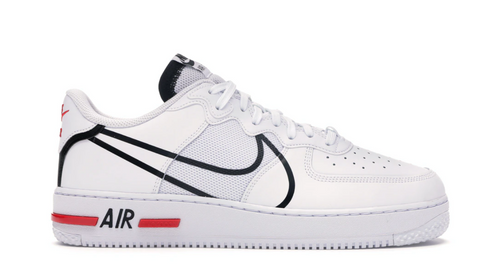 Air Force 1 React White Black Red (GS)