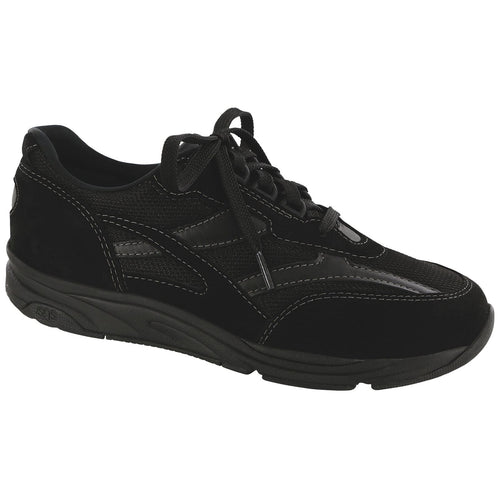 Women's Tour Mesh Lace Up Sneaker Mesh in Black