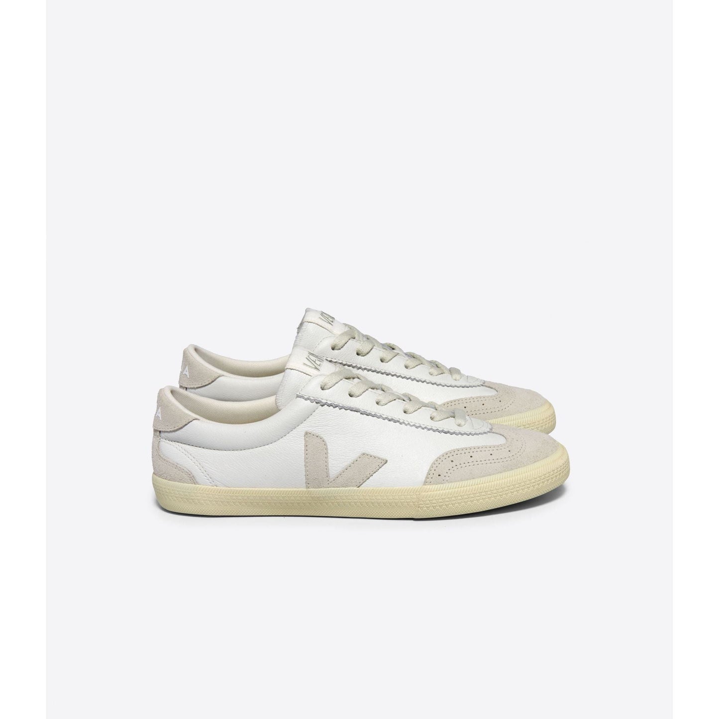 Women's Volley Leather Sneaker in White Natural