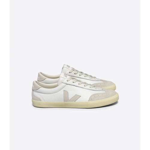 Women's Volley Leather Sneaker in White Natural