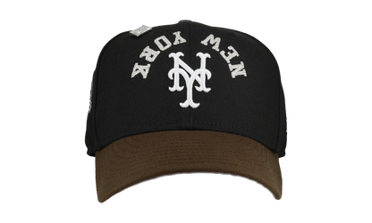 59FIFTY New York Mets 50th Anniversary Upside Down Script Fitted Hat "Black / Brown" NE198