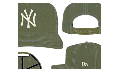 19TWENTY New York Yankees Snapback Hat "Olive Nylon" NE324