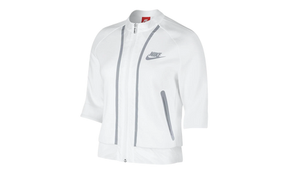 Tech Fleece Splatter Crop Zip Jacket WMNS "White / Grey" 803012 100