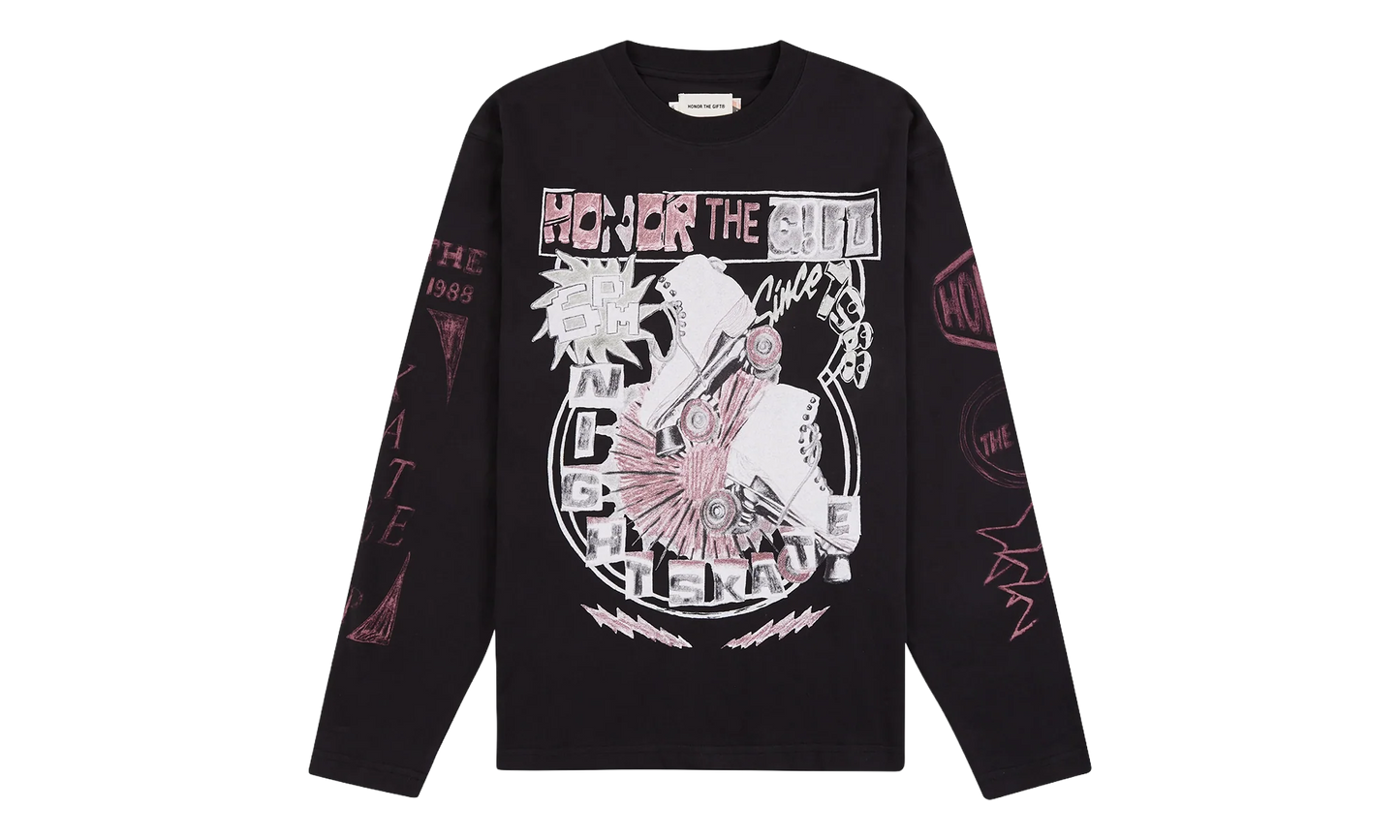 Night Skate Long-Sleeve Tee "Black" HTG250498 BLAC