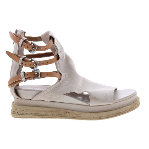 Lowry A15005-102 Womens Beige Leather Platform Sandals Shoes