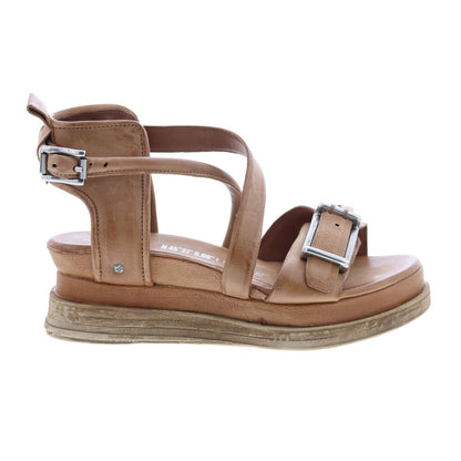 Levy A15024-201 Womens Brown Leather Platform Sandals Shoes