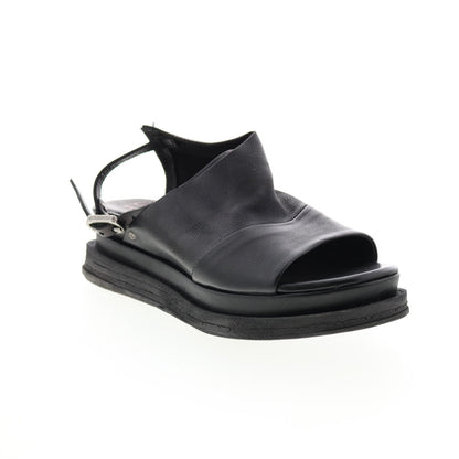 Lira A15027-101 Womens Black Leather Platform Sandals Shoes