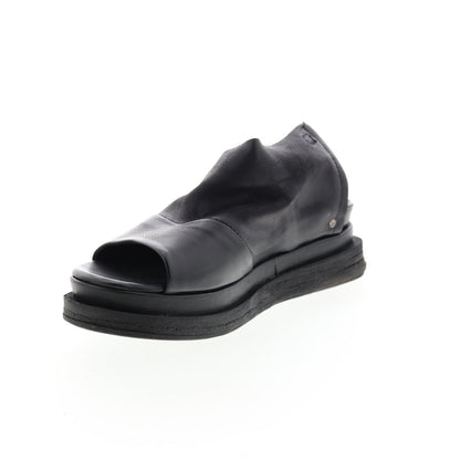 Lira A15027-101 Womens Black Leather Platform Sandals Shoes